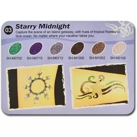 Art Glitter tartós csillámtetoválás szett - Starry Midnight  rszínkollekció