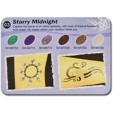 Art Glitter tartós csillámtetoválás szett - Starry Midnight  rszínkollekció
