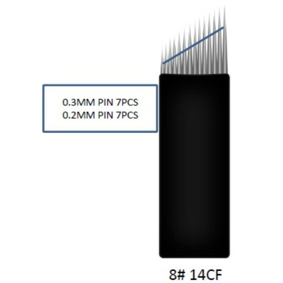 Prémium minőségű super black mix microblading tű 14-es curve